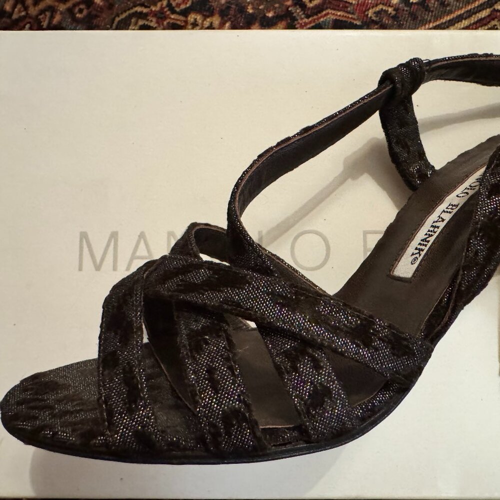 Manolo Blahnik Animal Print Slingback Sandals